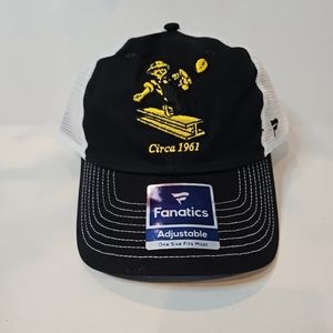 Pittsburgh Steelers Pro Line Fanatics Throwback Logo Vintage Trucker Hat Cap